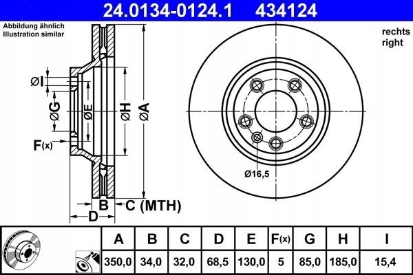 ATE brake discs 24 0134 0124 1 Installation side front rear