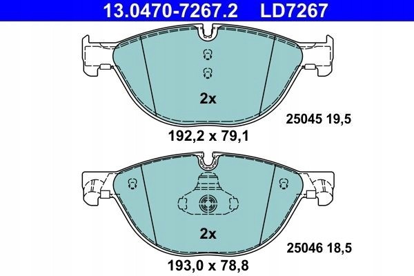 Brake pads ATE 13 0470 7267 2 Catalog number of the part 13 0470 7267 2