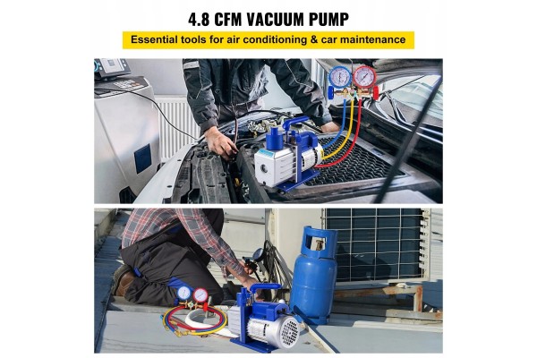 Vacuum Pump 4 8CFM 1720RPM 5PA With Pressure Gauge Distributor 1 4HP Version European