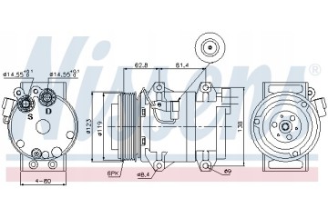 Compressor air conditioning NISSENS 89070 Part manufacturer Nissens