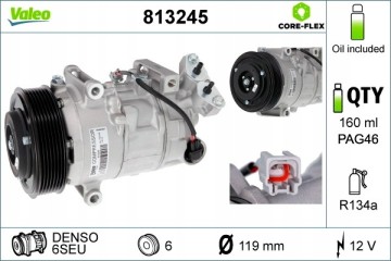Compressor air conditioning VALEO 813245 Catalog number of substitutes ACAUTO AC 01DN258 ACAUTO AC 02DN03 B ACAUTO AC 02DN03 Y A