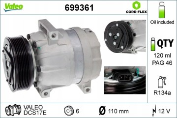Compressor air conditioning VALEO 699361 Catalog number of substitutes ACAUTO AC 01DL093 ACAUTO AC 02DL02 G ACAUTO AC 03XX10 ACA