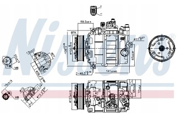 Compressor air conditioning NISSENS 89052 Part manufacturer Nissens
