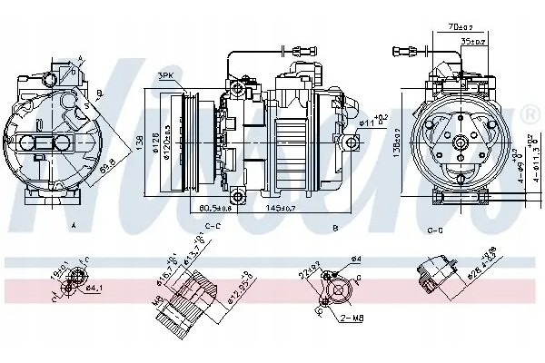COMPRESSOR AIR CONDITIONING COMPRESSOR 89027 NISSENS Quality of parts according to GVO Q original with factory logo OEM OES