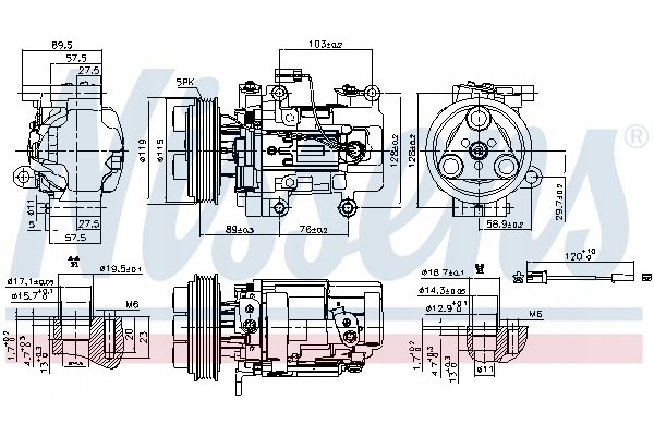 Compressor air conditioning NISSENS 89351 Part manufacturer Nissens