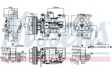 Compressor air conditioning NISSENS 89351 Part manufacturer Nissens