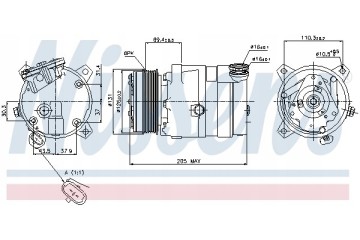 Compressor air conditioning NISSENS 89062 Part manufacturer Nissens
