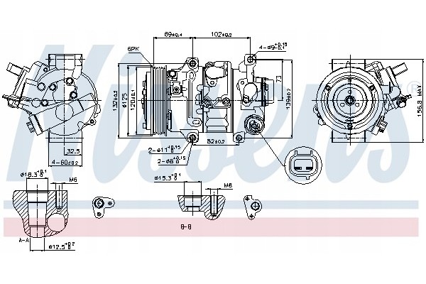 Compressor air conditioning NISSENS 89314 Part manufacturer Nissens
