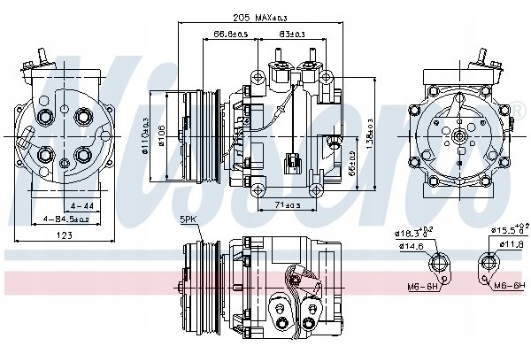Compressor air conditioning NISSENS 89235 Part manufacturer Nissens