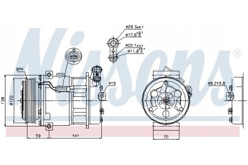 Compressor air conditioning NISSENS 89124 Part manufacturer Nissens