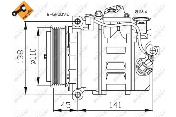 NRF 32214 air conditioning compressor Catalog number of the original PUCH 0002306511 PUCH 0002308111 PUCH 0002308511 PUCH 000230