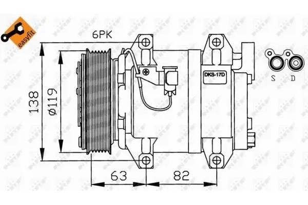 COMPRESSOR AIR CONDITIONING COMPRESSOR 32211 NRF Catalog number of the part 32211
