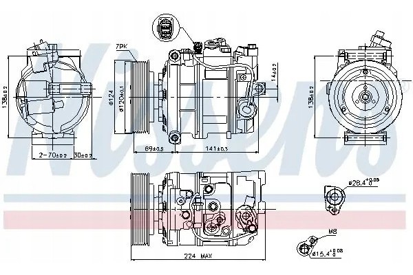 COMPRESSOR AIR CONDITIONING COMPRESSOR 890025 NISSENS Quality of parts according to GVO Q original with factory logo OEM OES