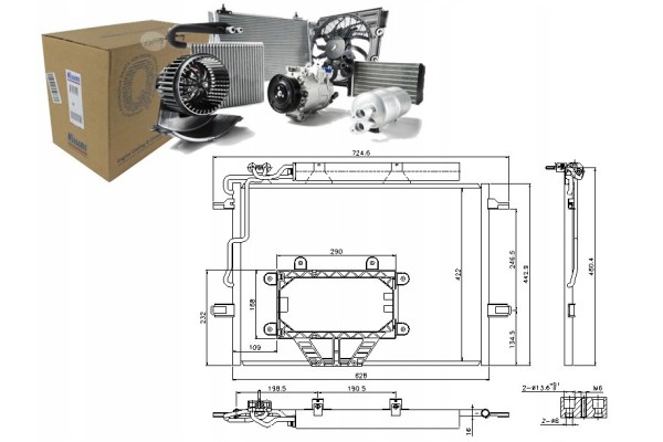 CONDENSER WITH DEHUMIDIFIER MB E CLASS 02 E280 E300 Quality of parts according to GVO Q original with factory logo OEM OES
