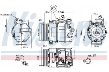Compressor air conditioning NISSENS 890634 Part manufacturer Nissens
