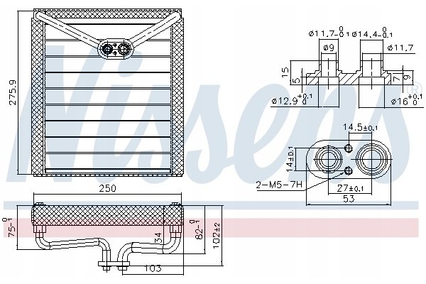Evaporator air conditioning NISSENS 92373 Part manufacturer Nissens