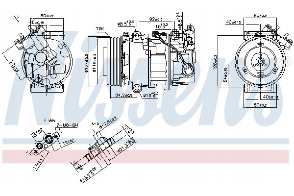 Compressor air conditioning NISSENS 890299 Part manufacturer Nissens