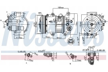 Compressor air conditioning NISSENS 890650 Part manufacturer Nissens