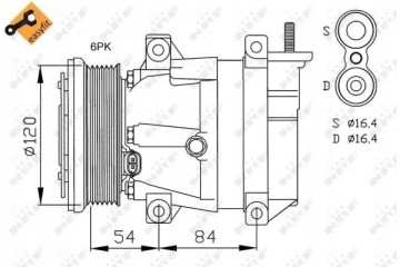 COMPRESSOR AIR CONDITIONING COMPRESSOR 32484 NRF Packaging status original