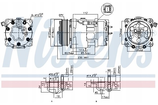 Compressor air conditioning NISSENS 89032 Part manufacturer Nissens