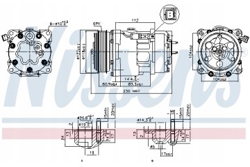 Compressor air conditioning NISSENS 89032 Part manufacturer Nissens