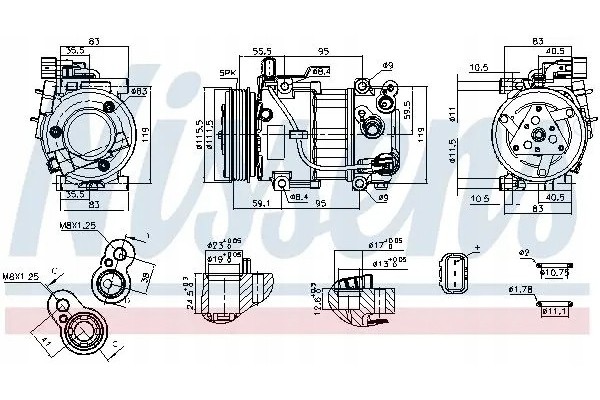 COMPRESSOR AIR CONDITIONING 891097 NISSENS HYUNDAI Packaging status original