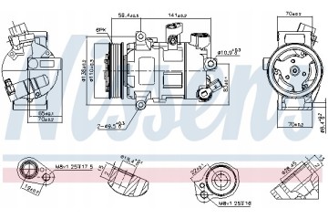 Compressor air conditioning NISSENS 890607 Part manufacturer Nissens