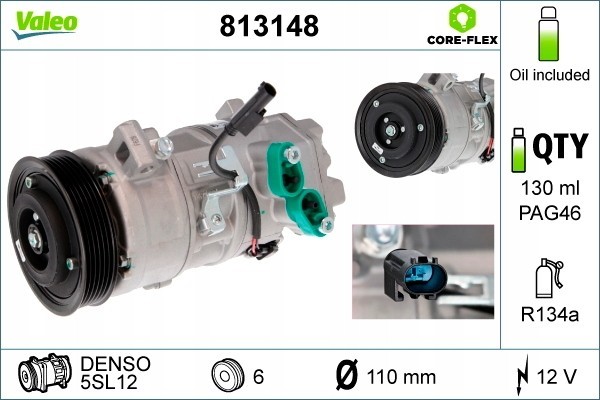 Compressor air conditioning VALEO 813148 Catalog number of substitutes ACAUTO AC 01CL028 ACAUTO AC 02CL03 ACAUTO AC 03XX05 ACAUT