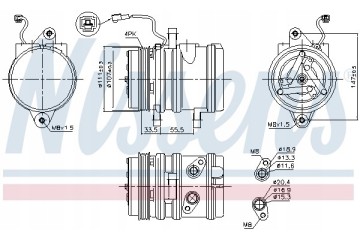 Compressor air conditioning NISSENS 89275 Part manufacturer Nissens