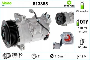 Compressor air conditioning VALEO 813385 Car type buses cargo vans passenger cars