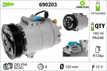 Compressor air conditioning VALEO 690203 Car type cargo vans passenger cars