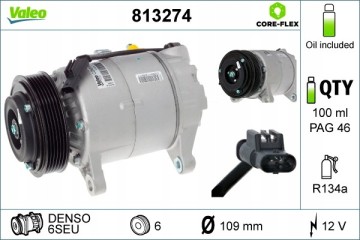 Compressor air conditioning VALEO 813274 Catalog number of substitutes BV PSH 090 215 096 020 BV PSH 090 215 096 311 CASCO CAC75
