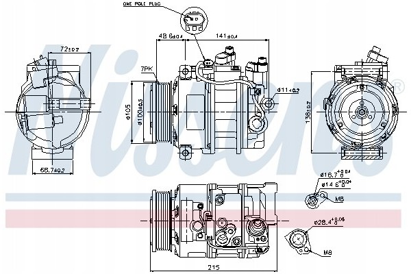 Compressor air conditioning NISSENS 89520 Part manufacturer Nissens
