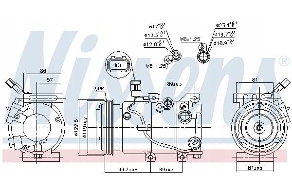 Compressor air conditioning NISSENS 890241 Part manufacturer Nissens