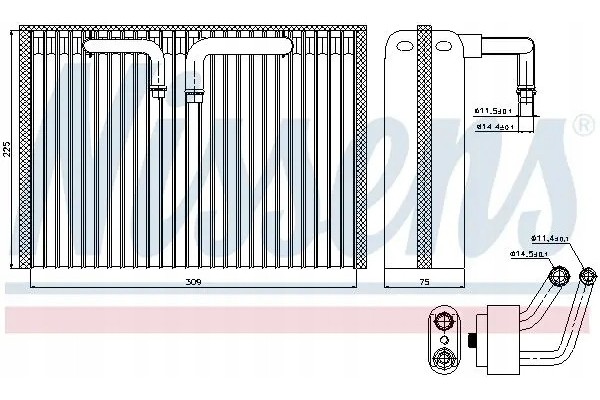 AIR CONDITIONING EVAPORATOR 92296 NISSENS Catalog number of substitutes AKS DASIS 820373N FRIGAIR 722 30001 FRIGAIR 722 30005 NR