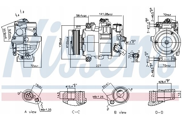 Compressor air conditioning NISSENS 89415 Part manufacturer Nissens