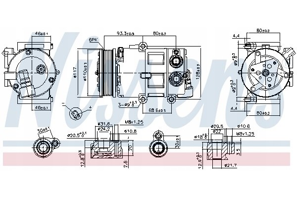 Compressor air conditioning NISSENS 890179 Part manufacturer Nissens