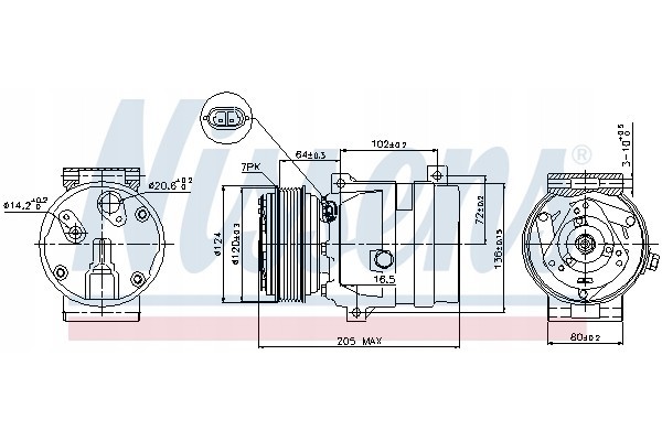 Compressor air conditioning NISSENS 89435 Part manufacturer Nissens