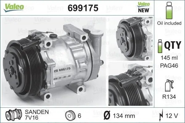 COMPRESSOR AIR CONDITIONING COMPRESSOR 699175 VALEO Packaging status original