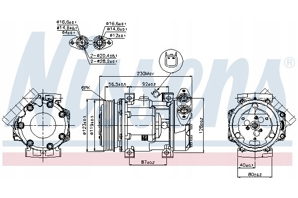 Air conditioning compressors NISSENS 89336 compressors Product weight with unit packaging 5 kg
