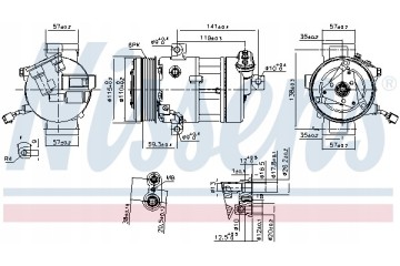 Compressor air conditioning NISSENS 890667 Part manufacturer Nissens