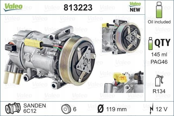 VALEO 813223 air conditioning compressor Car type cargo vans passenger cars