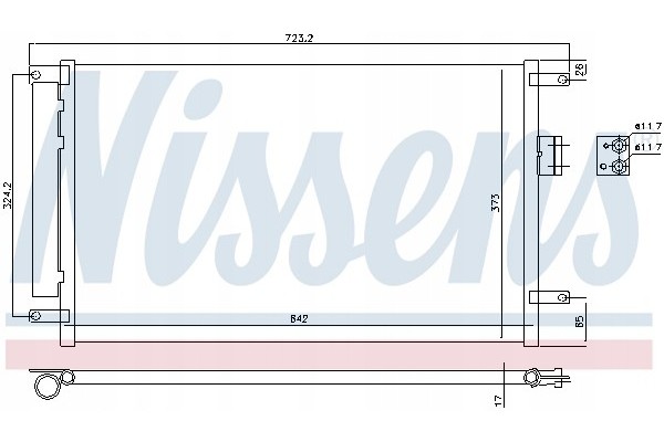Condenser air conditioning NISSENS 940424 Part manufacturer Nissens