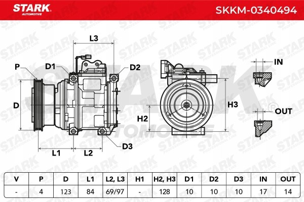 Compresor de aire acondicionado Stark SKKM-0340494