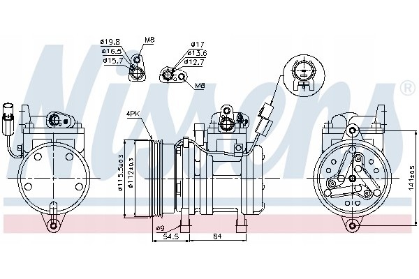 Compressor air conditioning NISSENS 89255 Part manufacturer Nissens