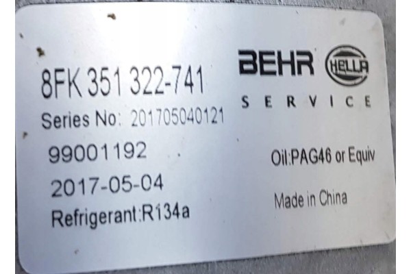 Behr Hella Service 8FK 351 322 741 air conditioning compressor Part manufacturer Behr Hella Service