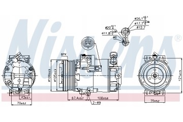 Compressor air conditioning NISSENS 89222 Part manufacturer Nissens