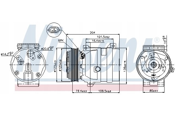 Compressor air conditioning NISSENS 89063 Part manufacturer Nissens