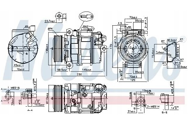 COMPRESSOR AIR CONDITIONING COMPRESSOR 890358 NISSENS Product weight with unit packaging 11 kg