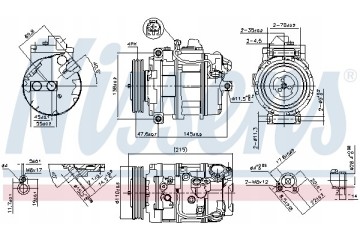 Compressor air conditioning NISSENS 89359 Part manufacturer Nissens